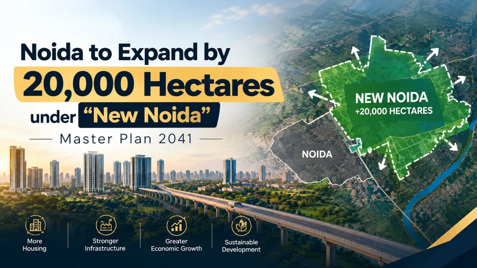 Noida to Expand by 20,000 Hectares Under ‘New Noida’ Master Plan 2041